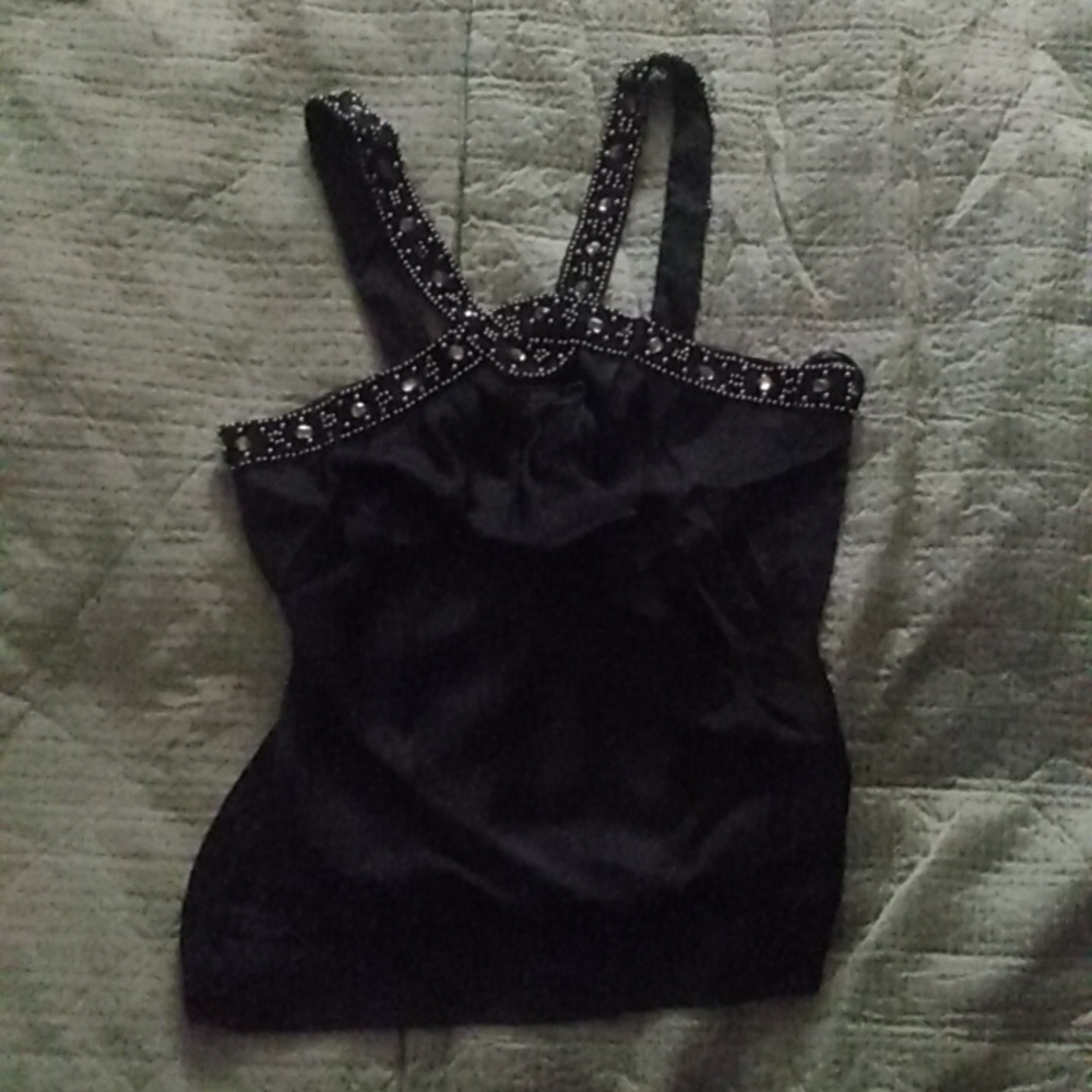 Love Stitch black spaghetti strap